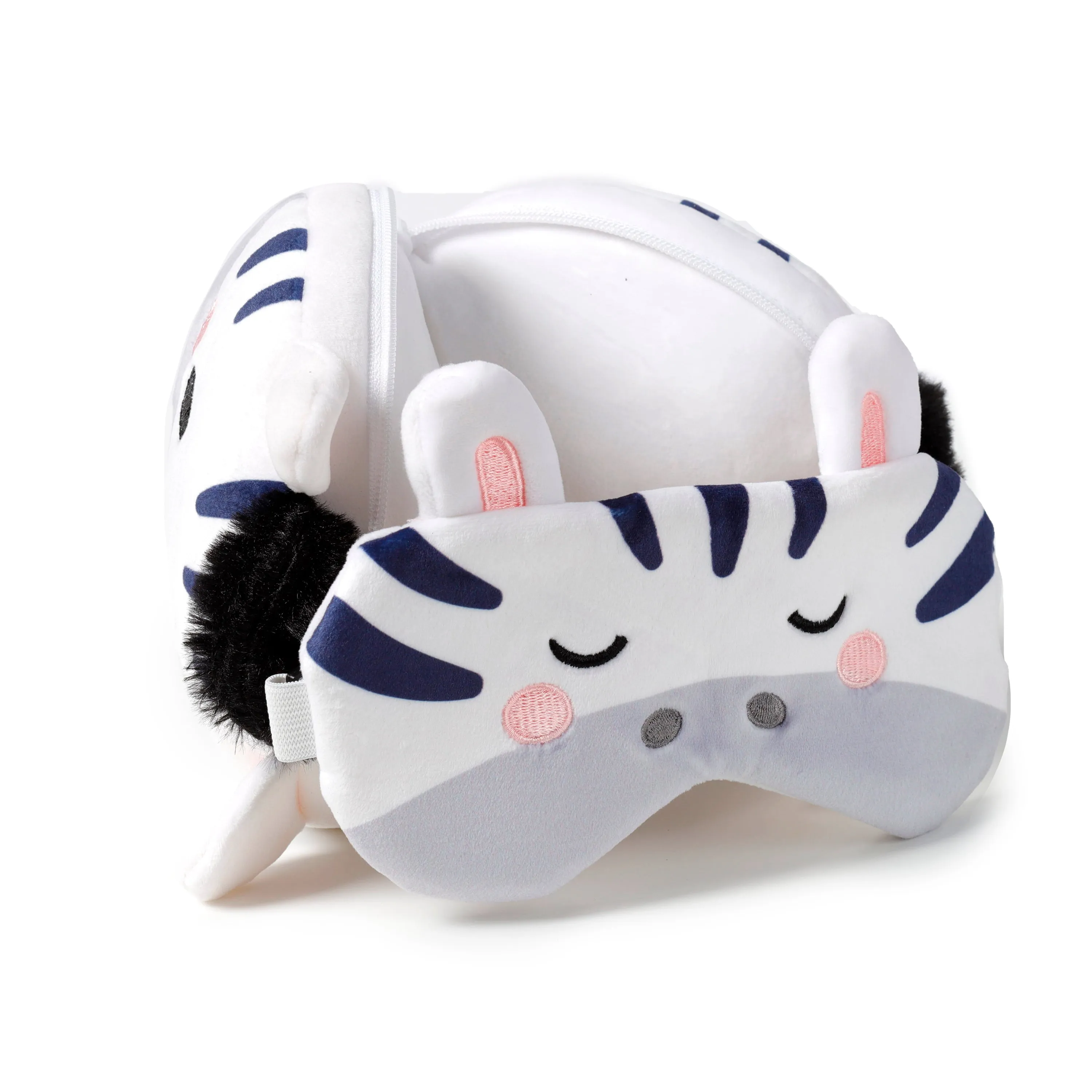 Relaxeazzz Travel Pillow & Eye Mask - Adoramals Bali the Zebra