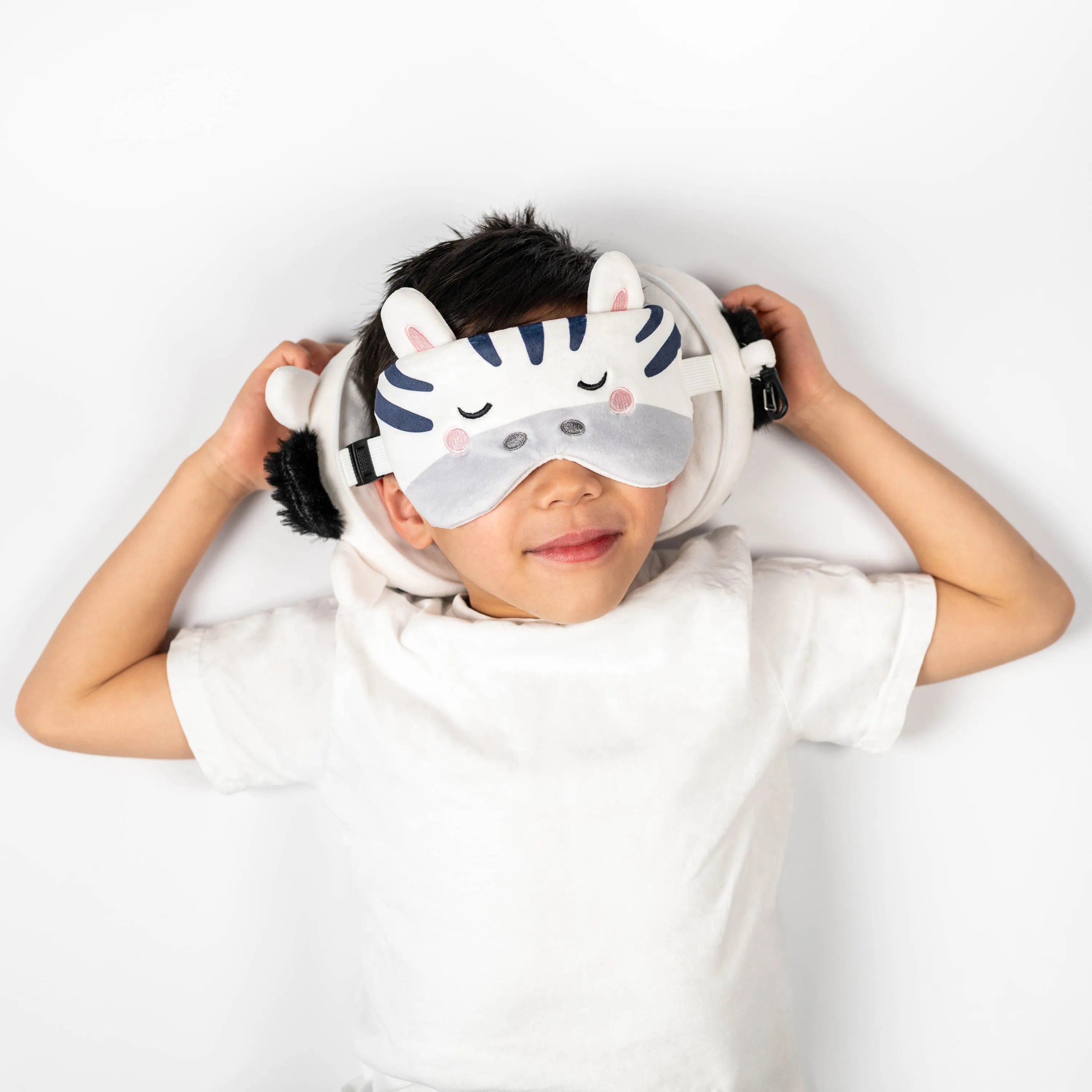 Relaxeazzz Travel Pillow & Eye Mask - Adoramals Bali the Zebra