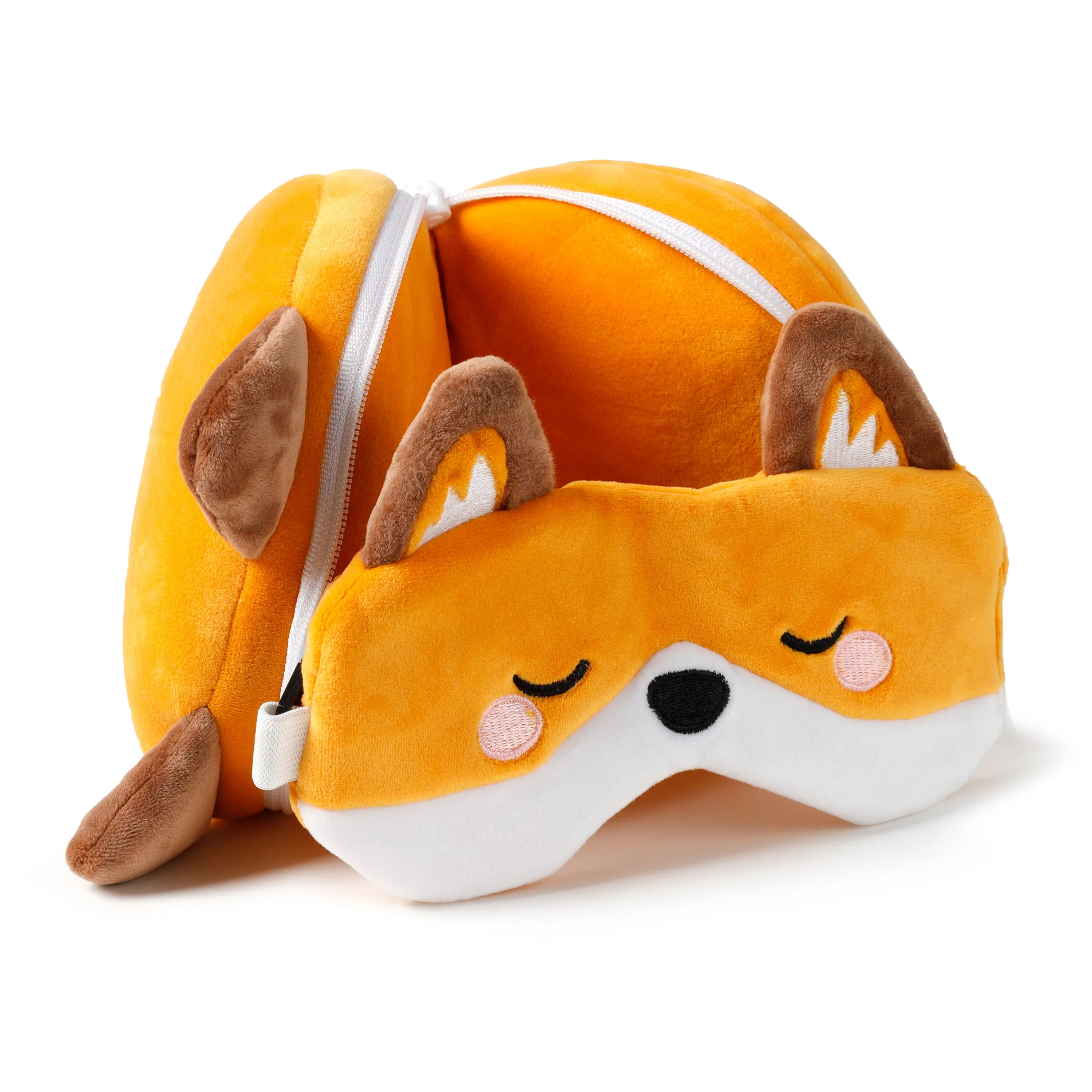 Relaxeazzz Travel Pillow & Eye Mask - Adoramals Finnick the Fox