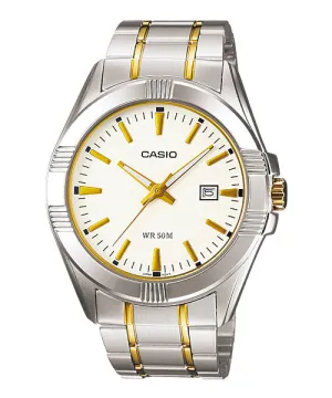 Reloj casual correa de Acero inoxidable MTP-1308SG-7AV