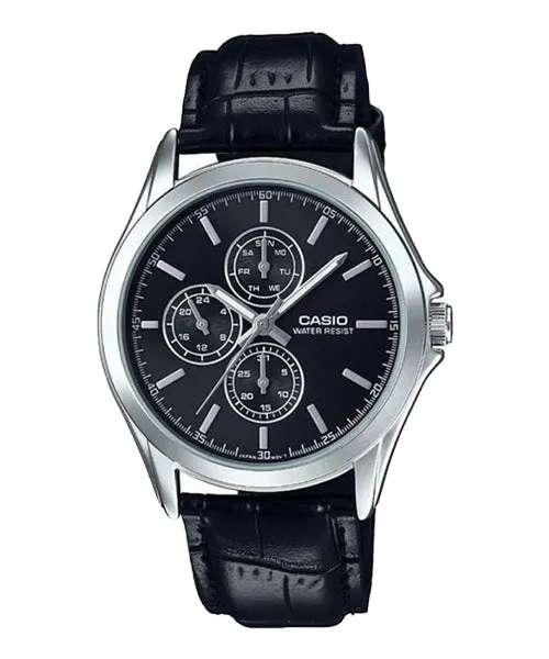 Reloj casual correa de cuero MTP-V302L-1A
