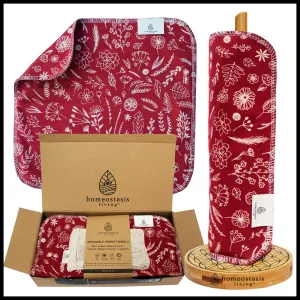 REusable Paper Towels (Botanical - Shades - Berry)