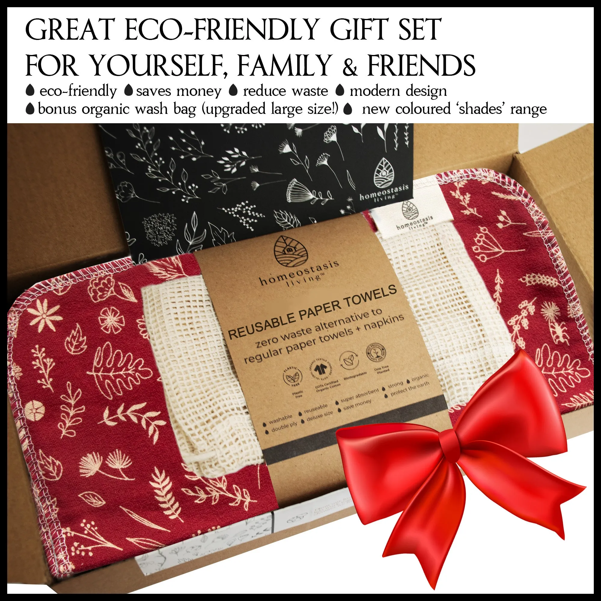 REusable Paper Towels (Botanical - Shades - Berry)