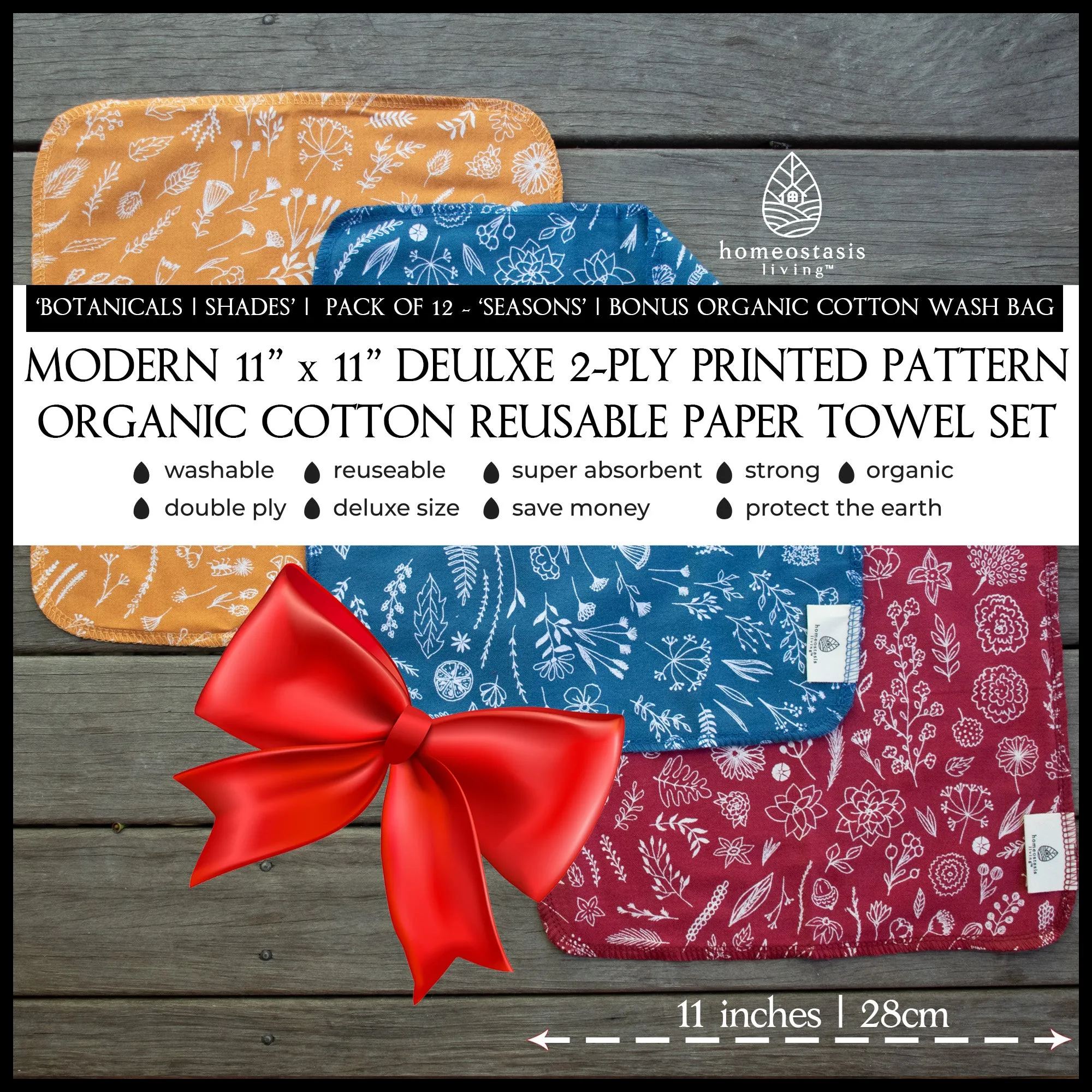 REusable Paper Towels (Botanical - Shades - Seasons)