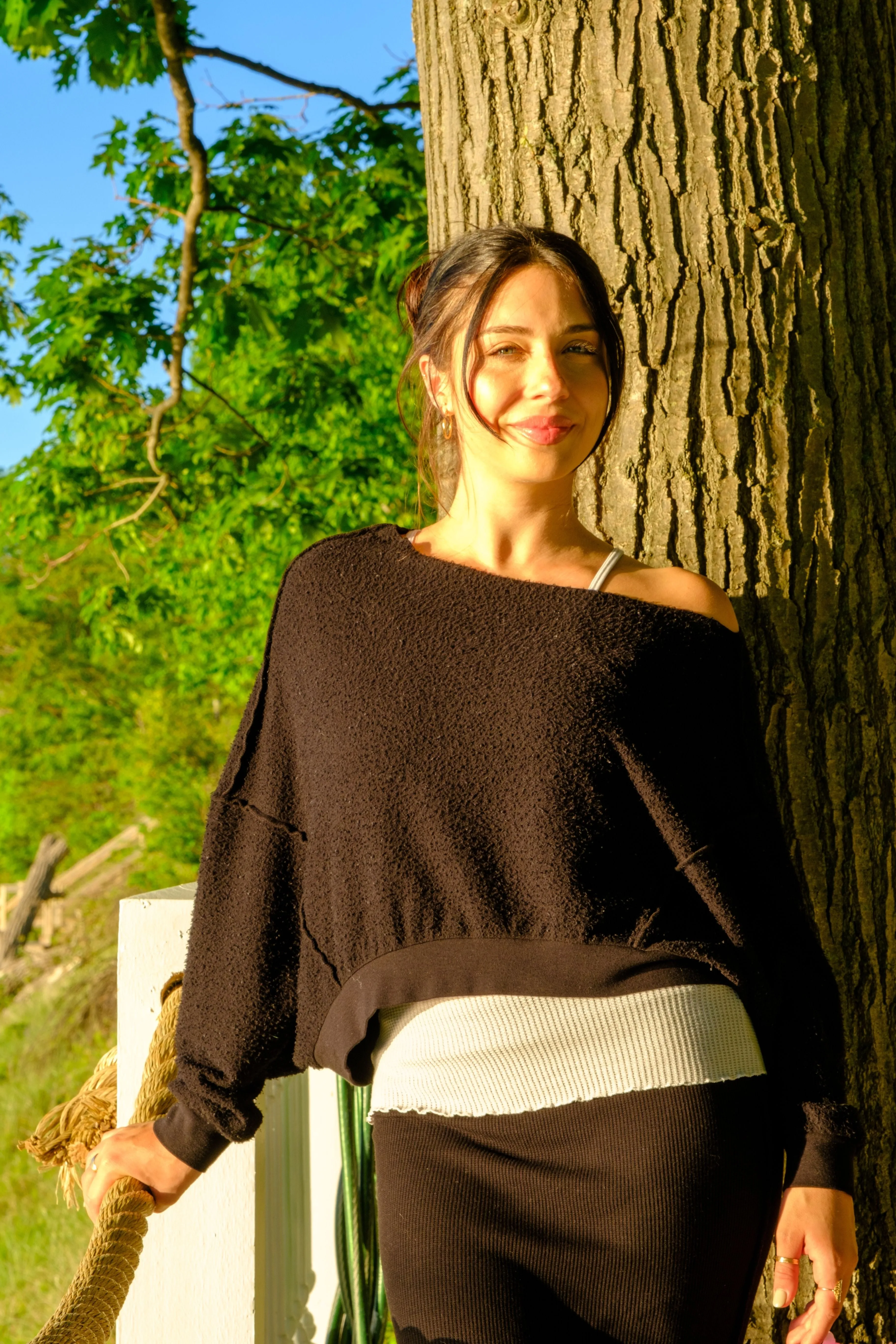 REVERSE FLEECE SWEATSHIRT - BLACK