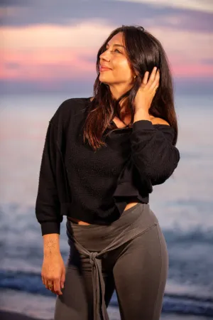 REVERSE FLEECE SWEATSHIRT - BLACK