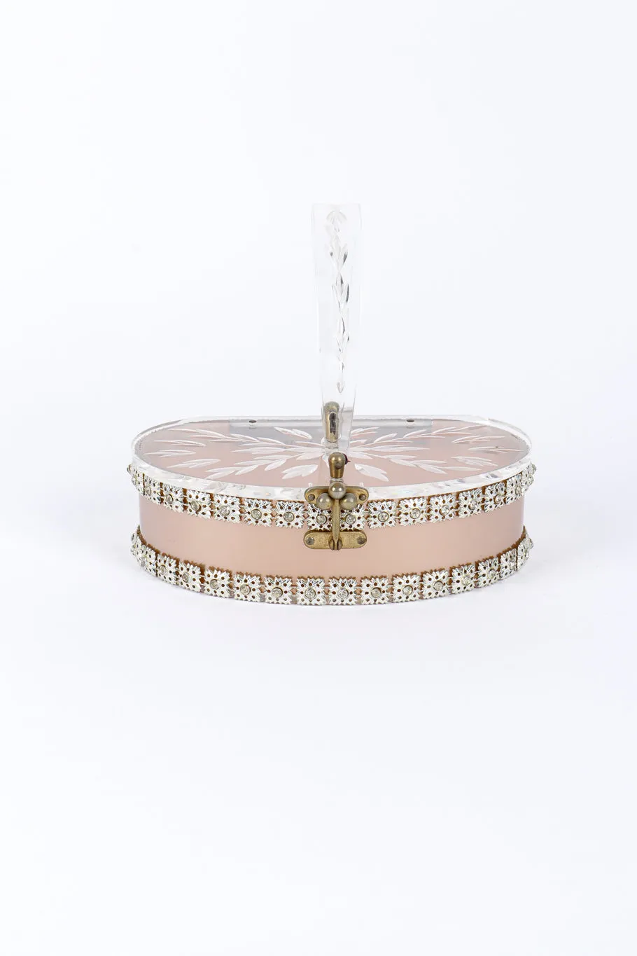 Rhinestone Trim Lucite Box Bag