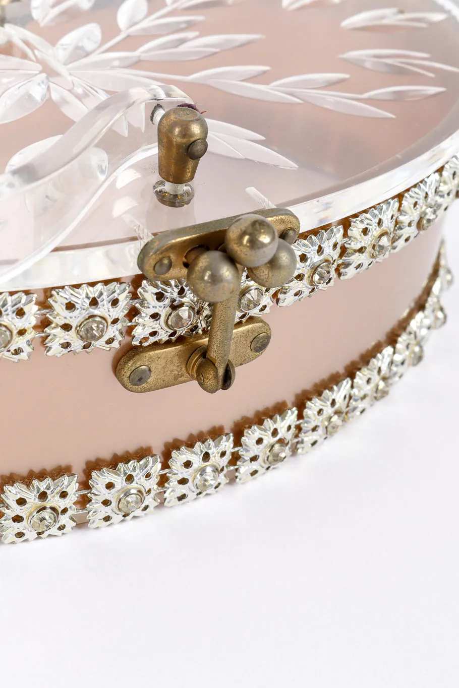 Rhinestone Trim Lucite Box Bag