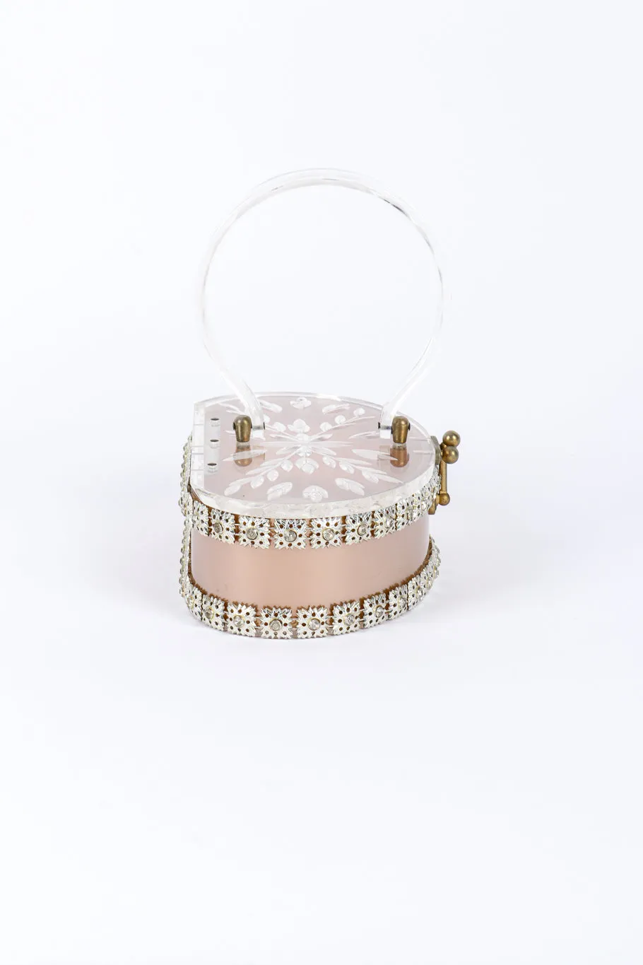 Rhinestone Trim Lucite Box Bag