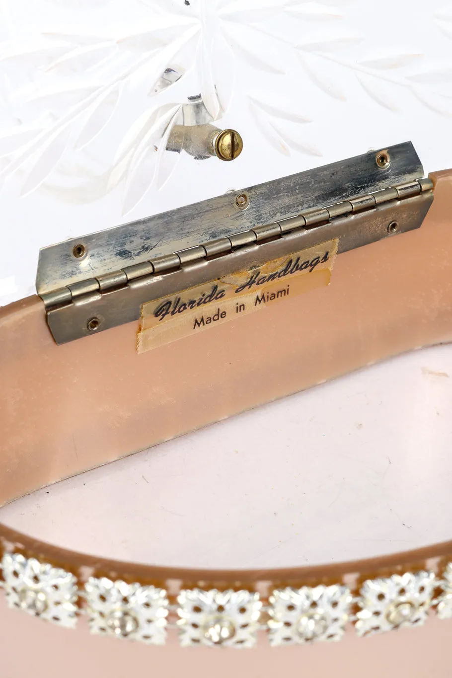 Rhinestone Trim Lucite Box Bag