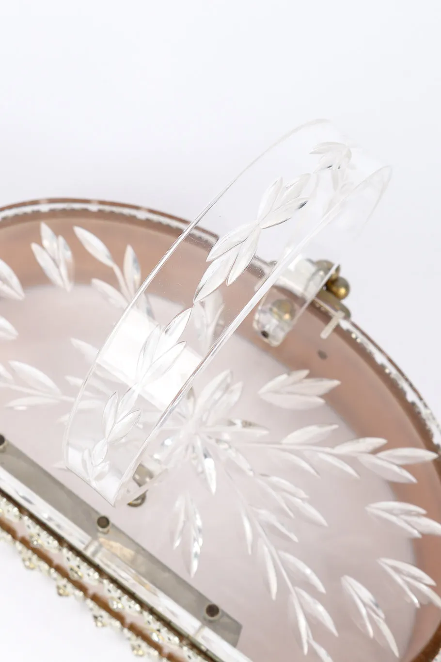Rhinestone Trim Lucite Box Bag