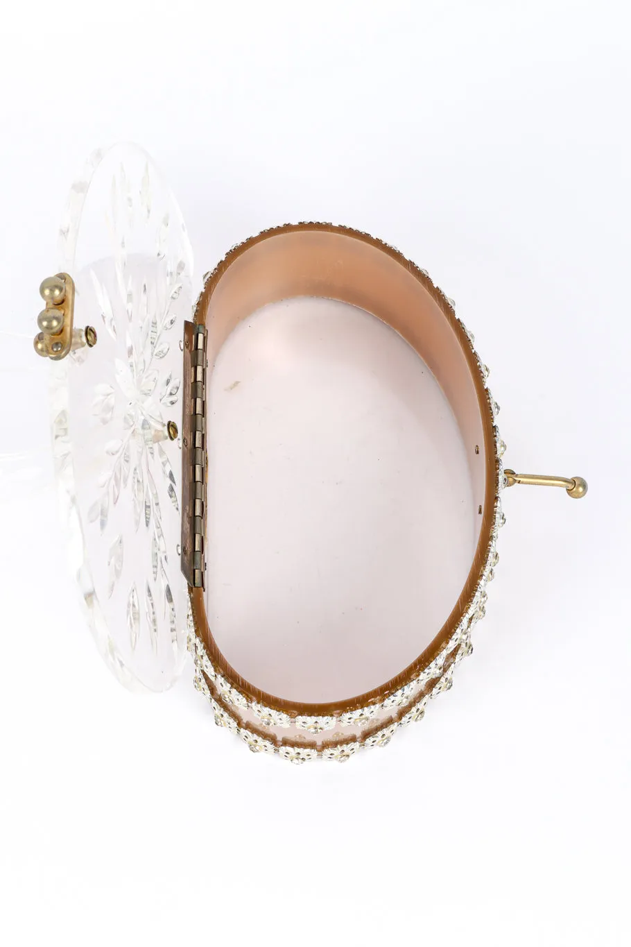 Rhinestone Trim Lucite Box Bag