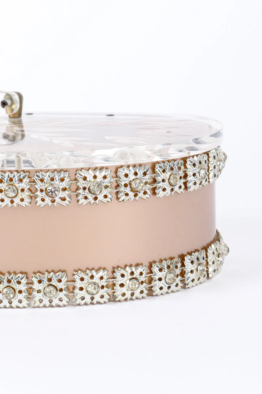 Rhinestone Trim Lucite Box Bag