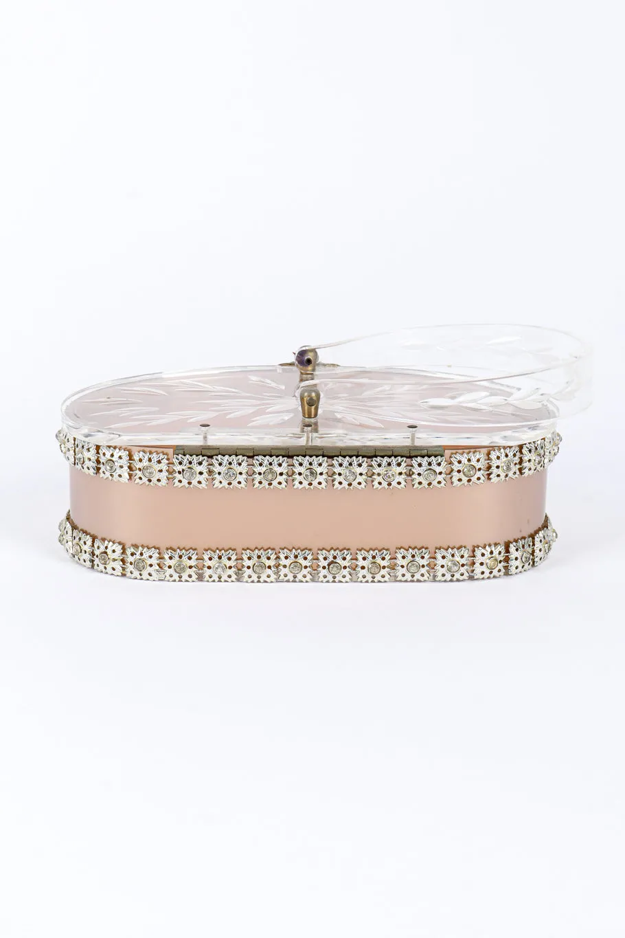 Rhinestone Trim Lucite Box Bag