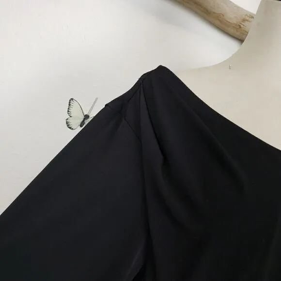 Robbie Bee casual draped career dress black