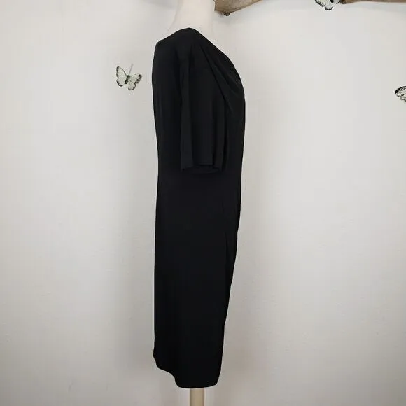 Robbie Bee casual draped career dress black