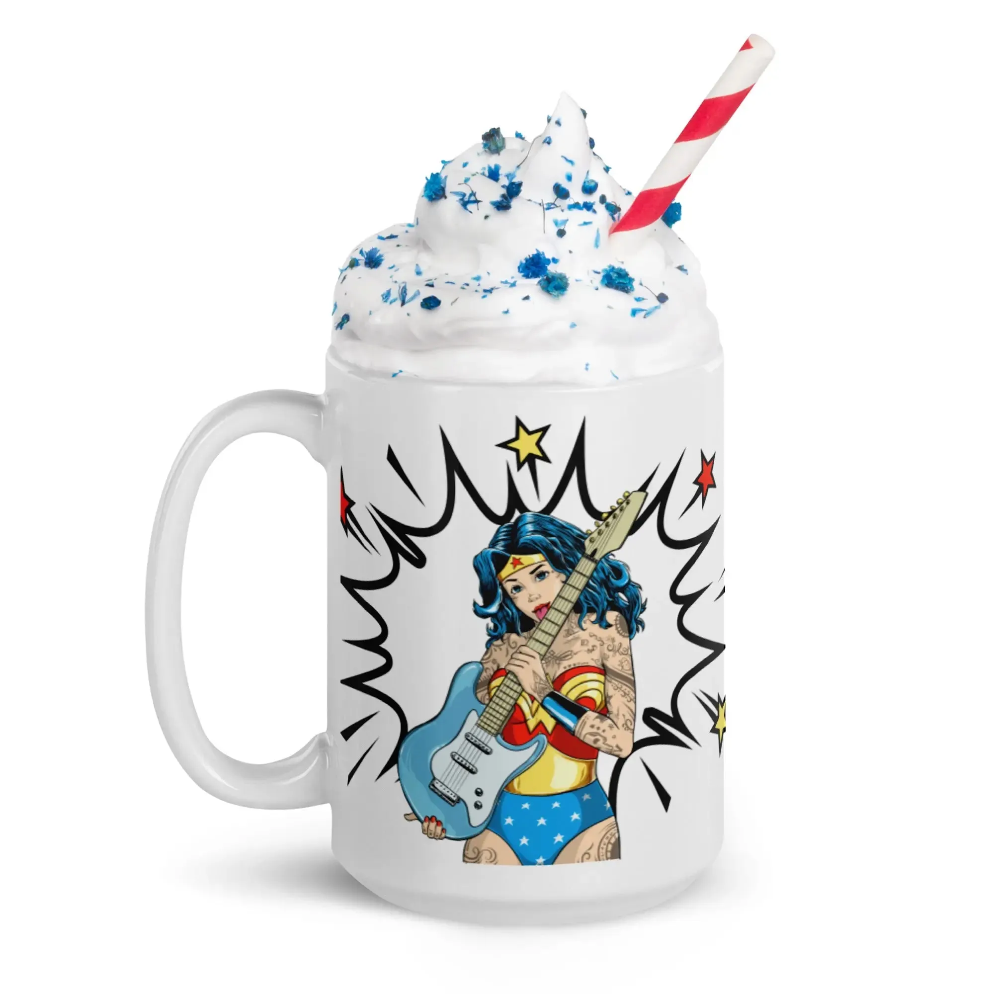 Rockstar Wonder Woman Glossy Mug