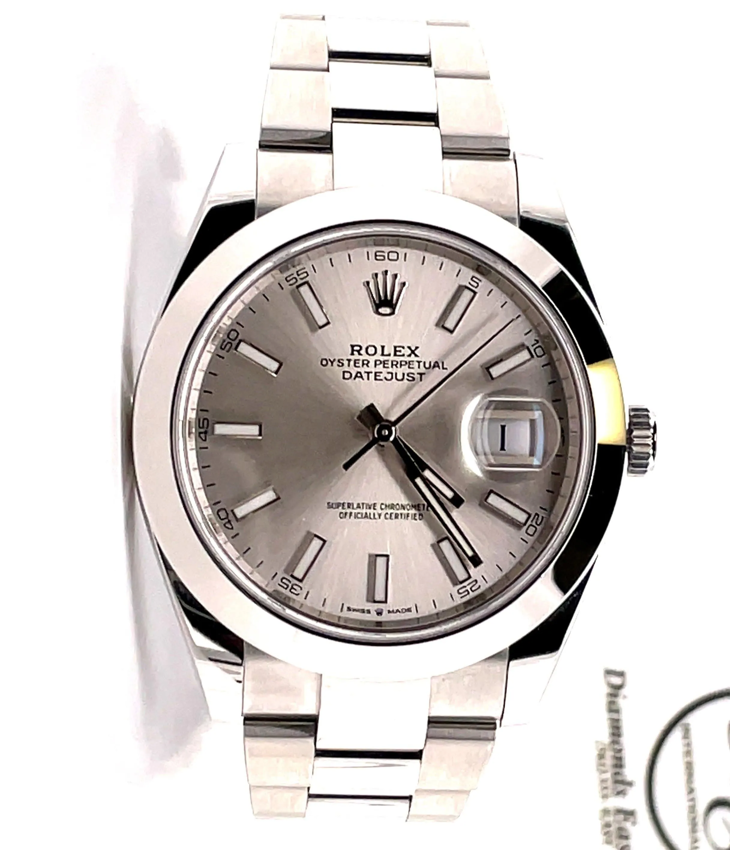 Rolex Datejust 41mm 126300 Oyster Silver Dial Smooth Bezel MINT