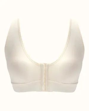 Rora Pocketed Front Closure Bra - Ivory