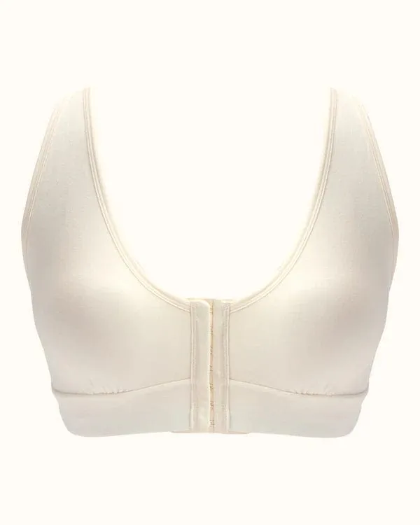 Rora Pocketed Front Closure Bra - Ivory