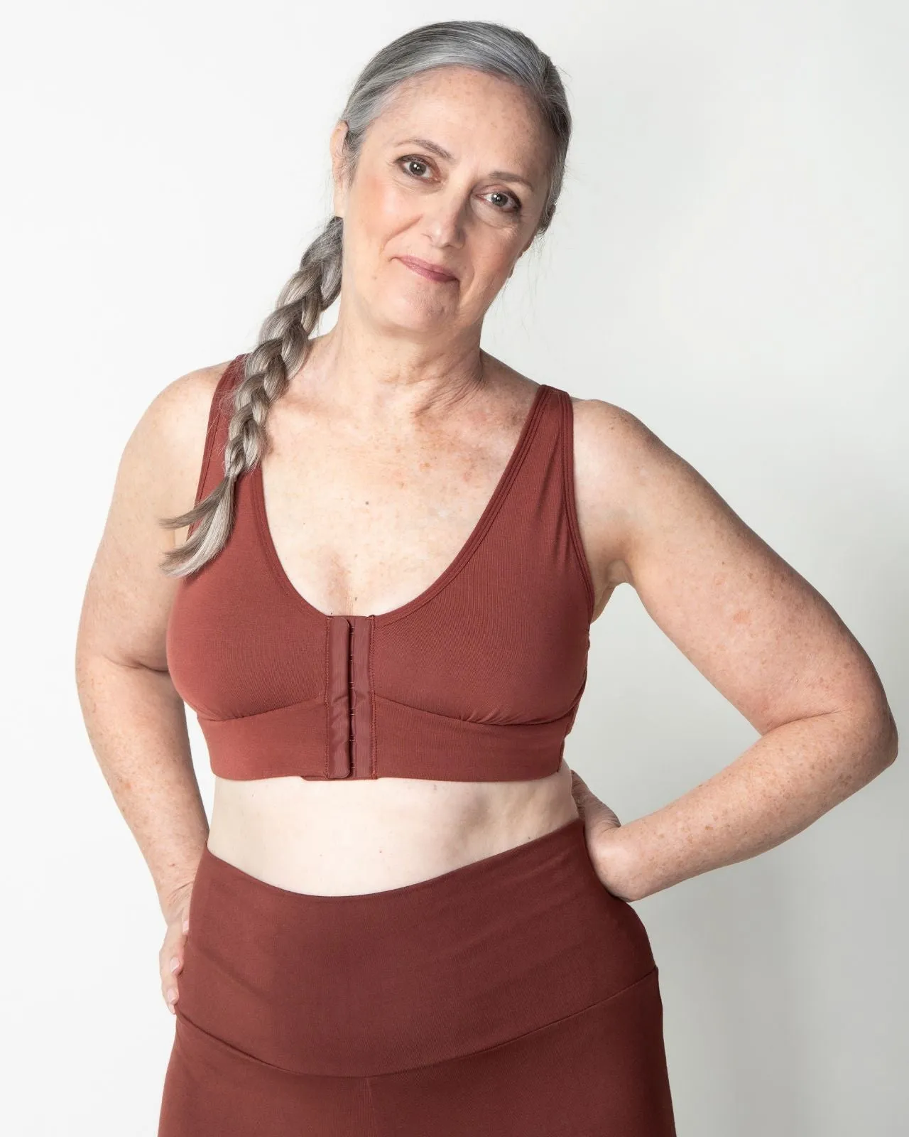 Rora Pocketed Front Closure Bra