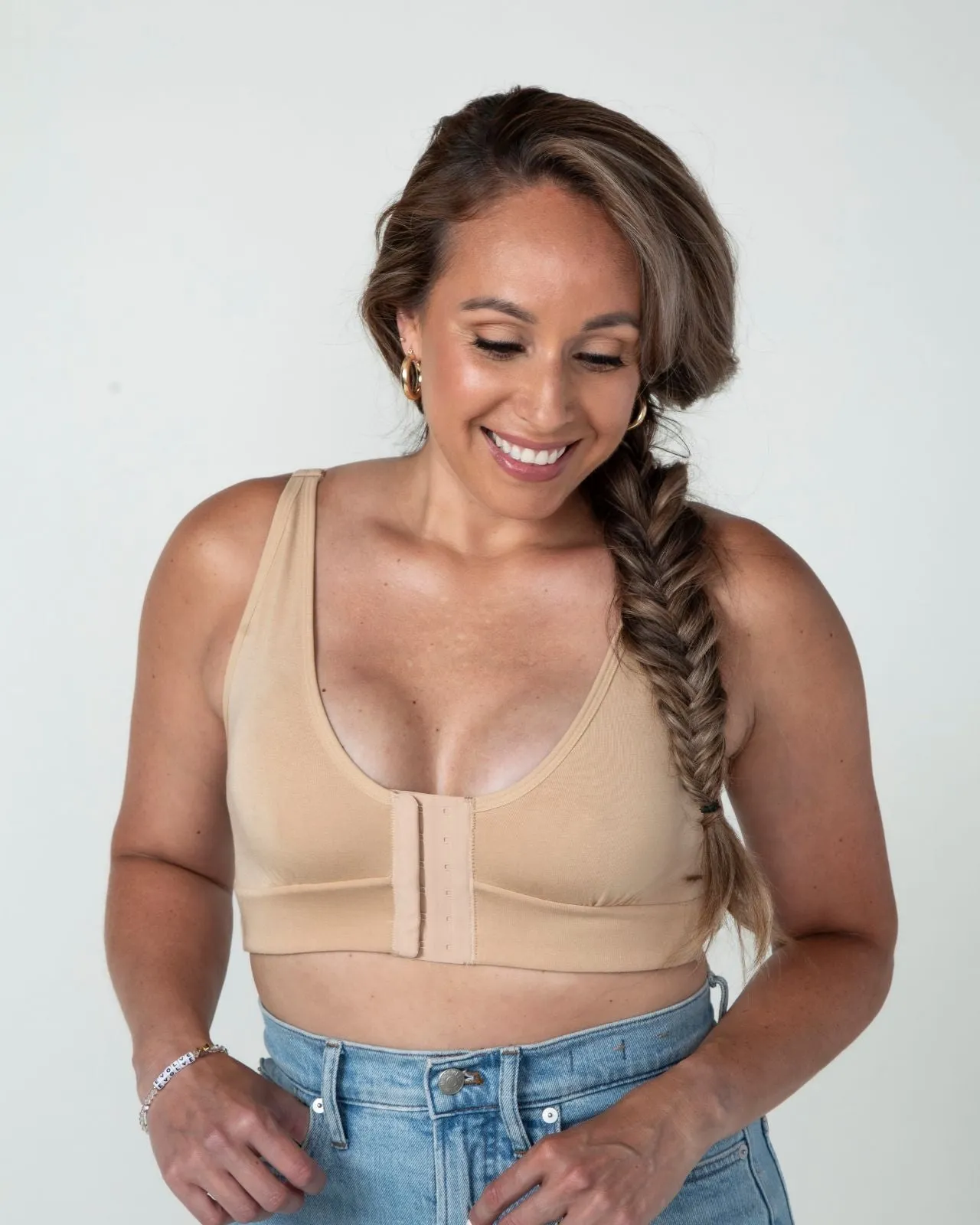 Rora Pocketed Front Closure Bra