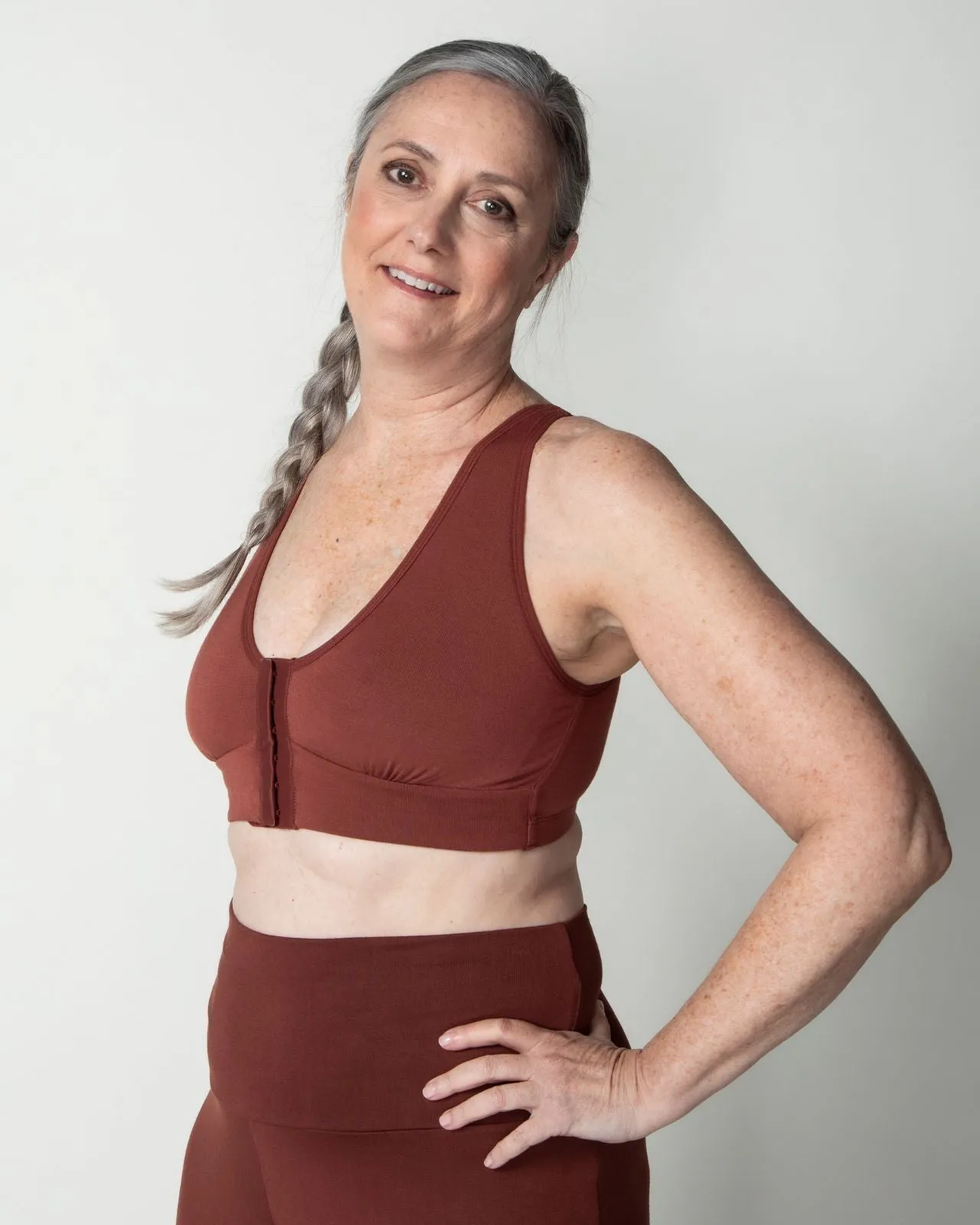 Rora Pocketed Front Closure Bra