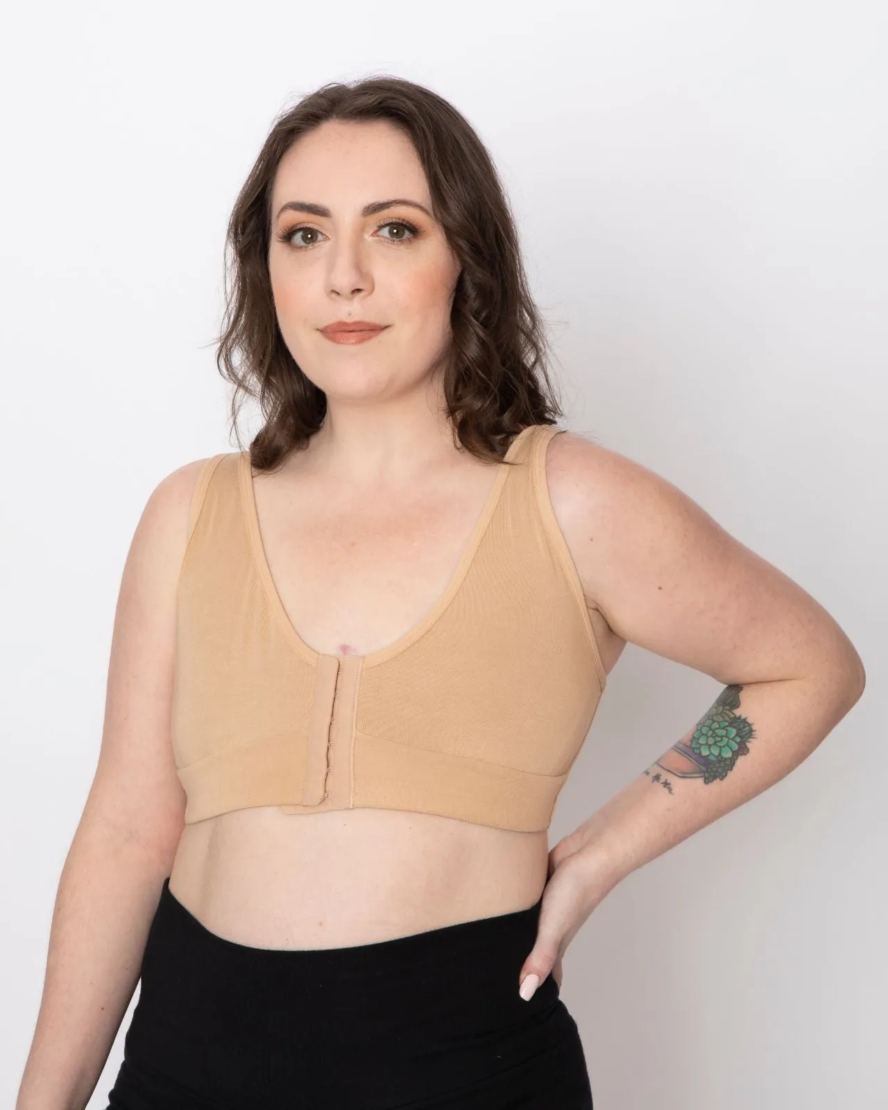 Rora Pocketed Front Closure Bra
