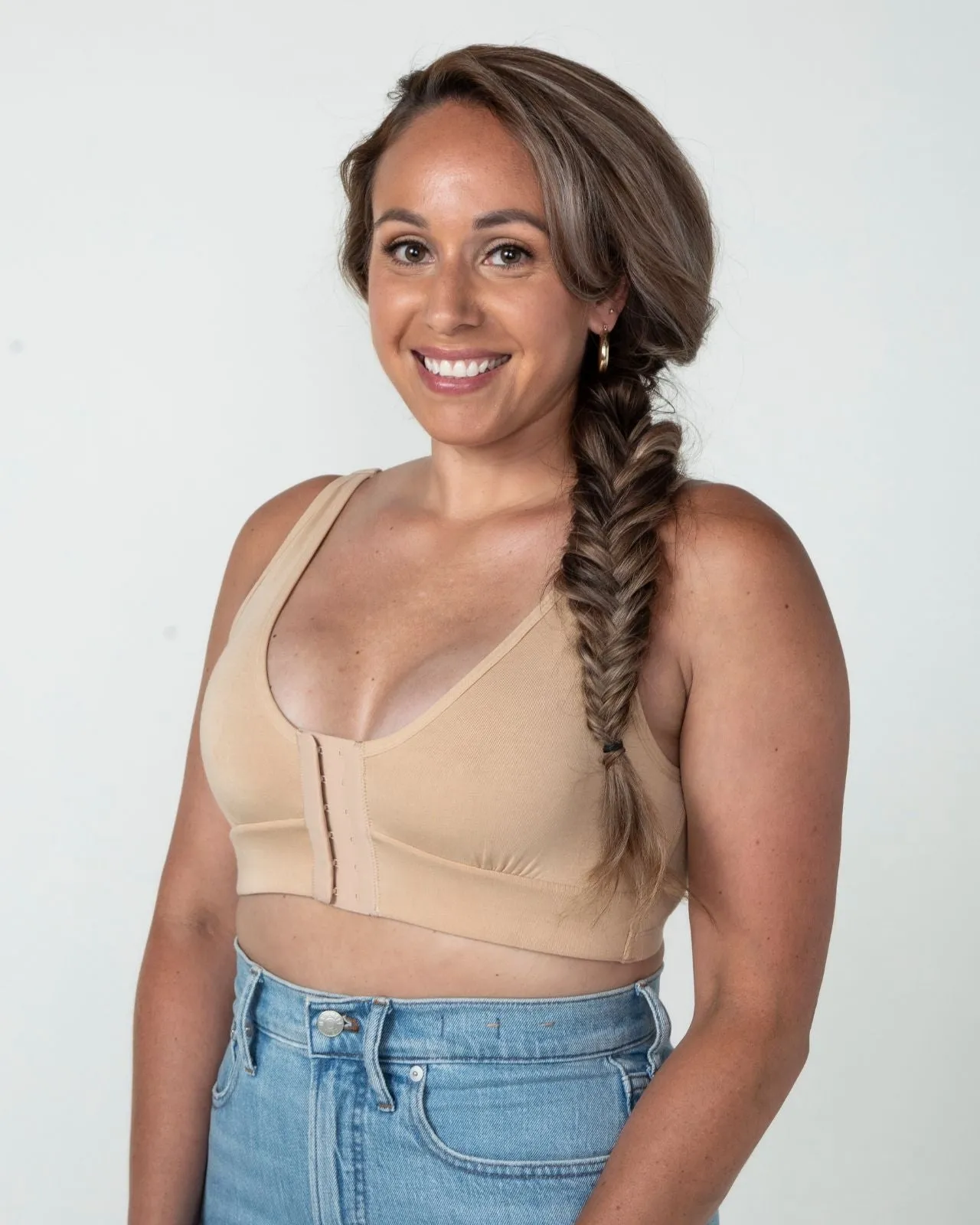 Rora Pocketed Front Closure Bra