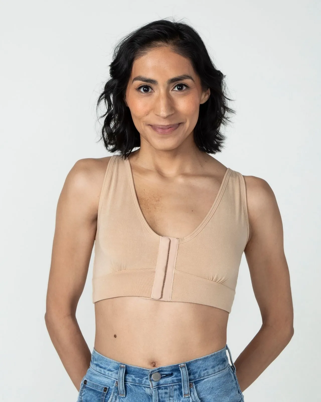 Rora Pocketed Front Closure Bra