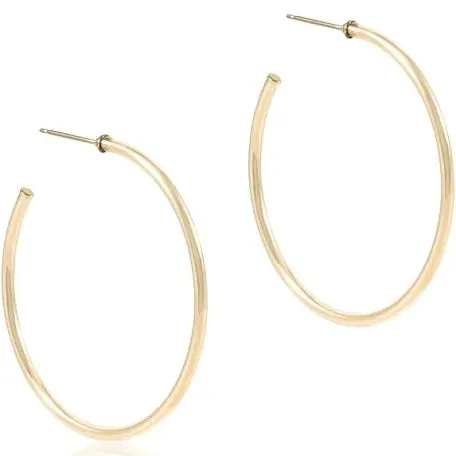 Round Gold 1.75" Post Hoop - 2mm - Smooth