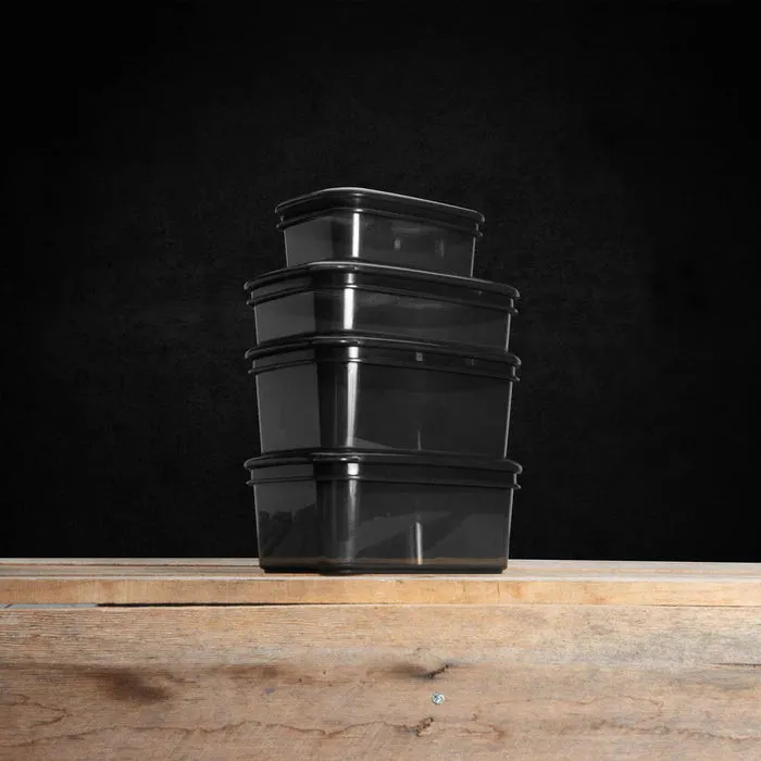 Rugged Extremes 4 Pack assorted reusable crib containers black