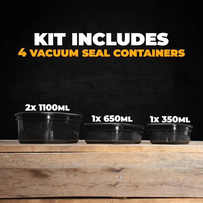 Rugged Extremes 4 Pack assorted reusable crib containers black