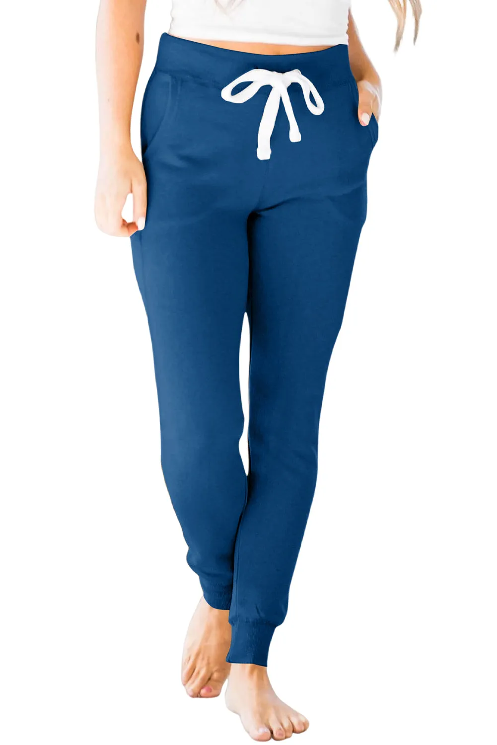 Sail Drawstring Waist Pocketed Joggers