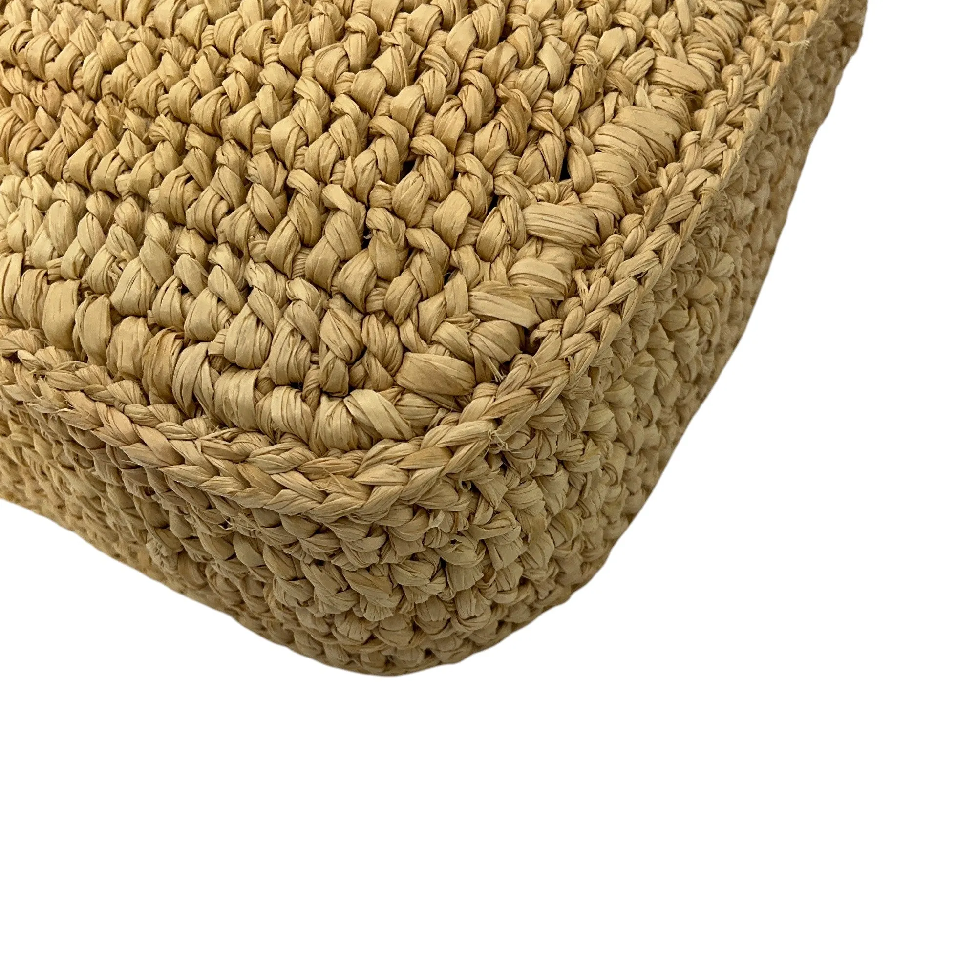 Saint Laurent Natural Woven Raffia Mini Le 5 A 7 Hobo Bag