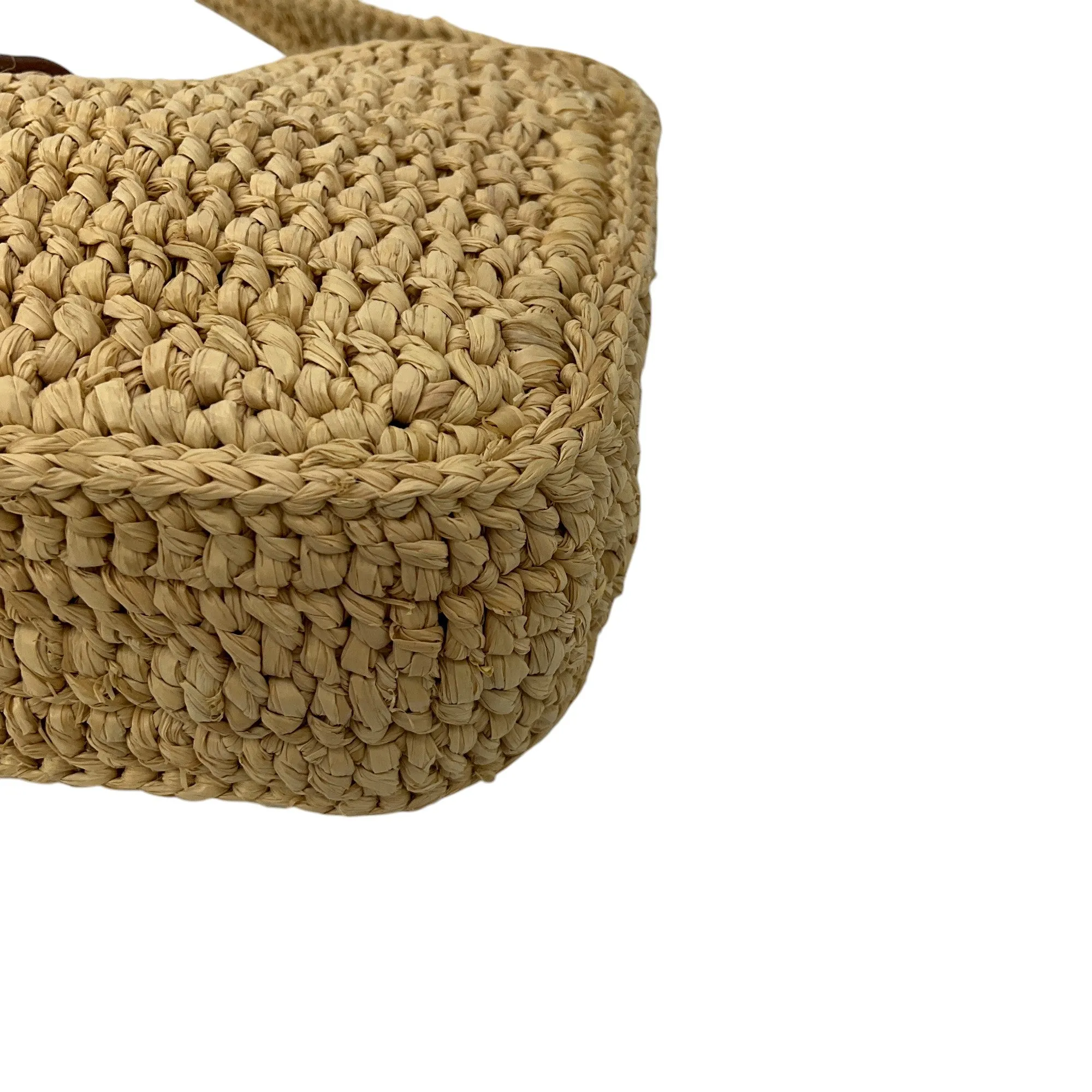 Saint Laurent Natural Woven Raffia Mini Le 5 A 7 Hobo Bag