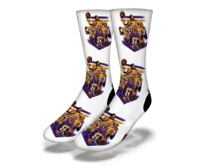 SAVVY SOX x RETRO KINGS MAMBA LEGEND ALL OVER WHITE SOCKS