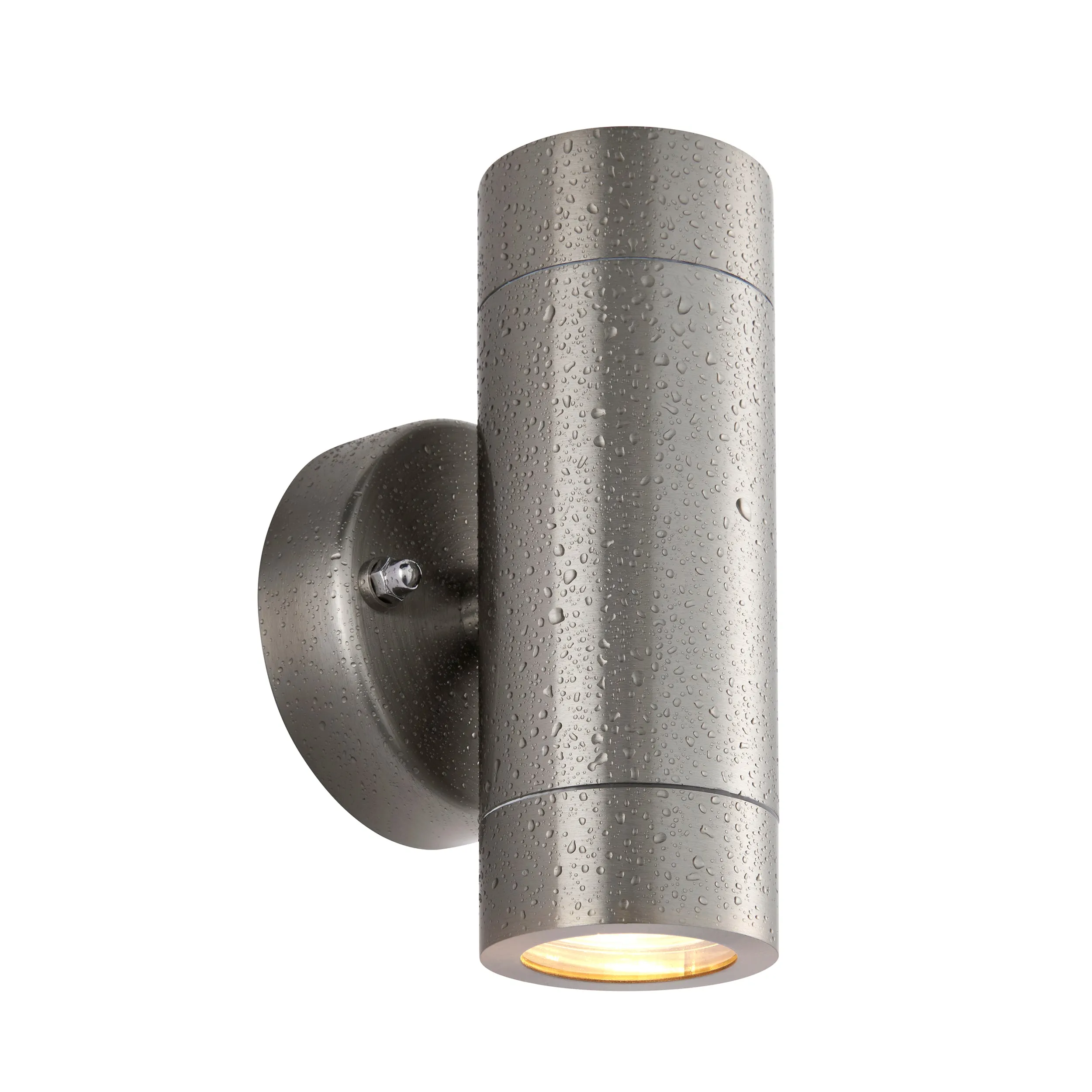 Saxby 101350 Palin  2lt wall marine grade IP65 7W Brushed stainless steel & clear glass 2 x 7W LED GU10 (Required)