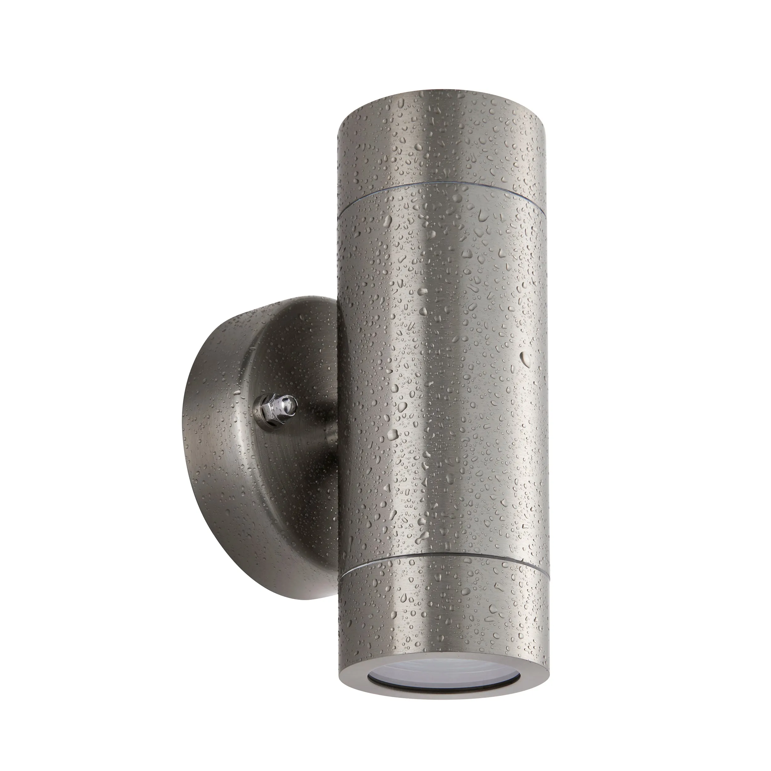 Saxby 101350 Palin  2lt wall marine grade IP65 7W Brushed stainless steel & clear glass 2 x 7W LED GU10 (Required)