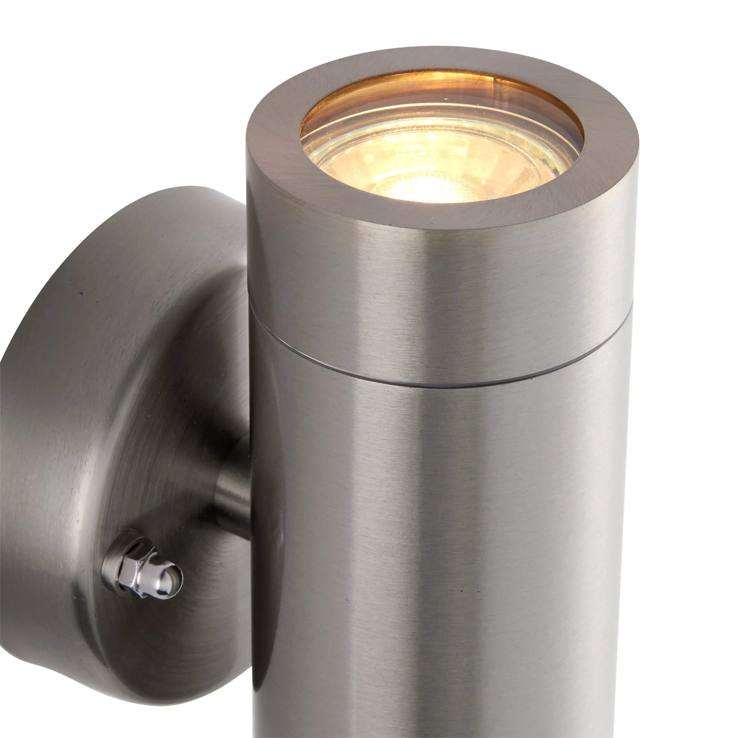 Saxby 101350 Palin  2lt wall marine grade IP65 7W Brushed stainless steel & clear glass 2 x 7W LED GU10 (Required)