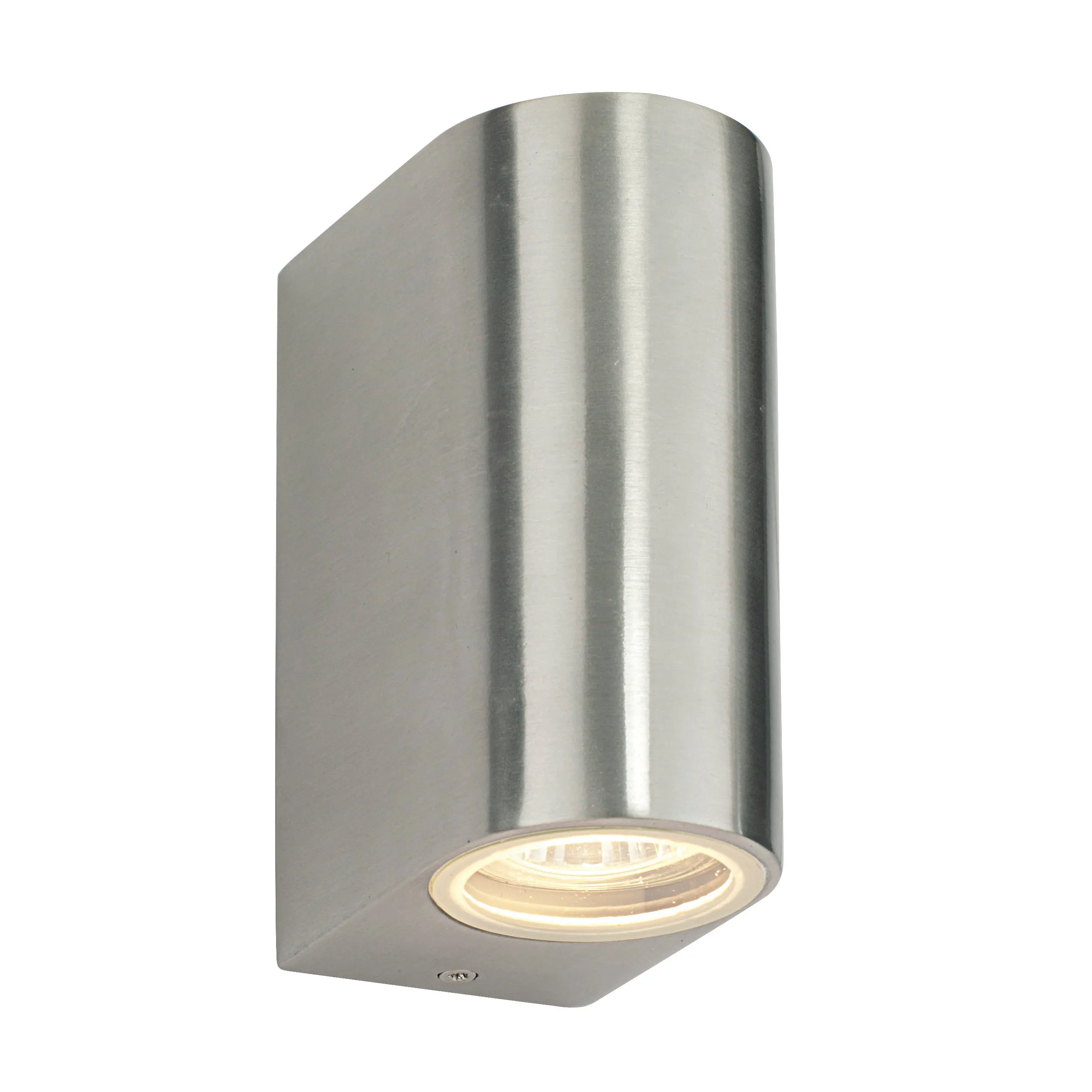 Saxby 13915 Doron 2lt wall IP44 35W Brushed alloy & clear glass 2 x 35W GU10 reflector (Required)