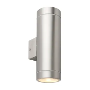 Saxby 98437 Palin XL IP44 7W Brushed stainless steel & clear glass 2 x 7W LED GU10 (Required)