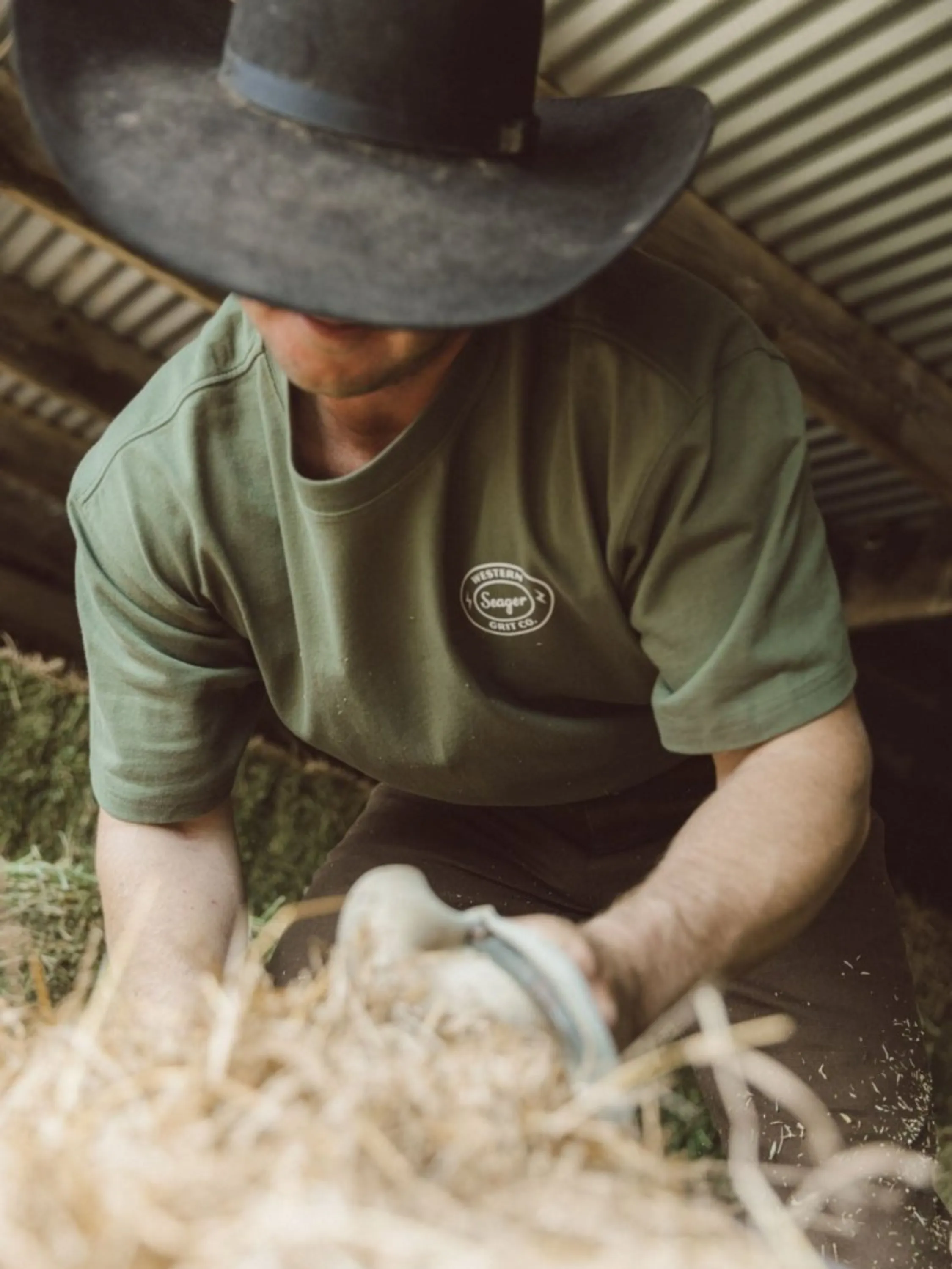 Seager Ford Burl Tee - Military Green