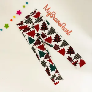 Seconds Plaid Trees Christmas Leggings