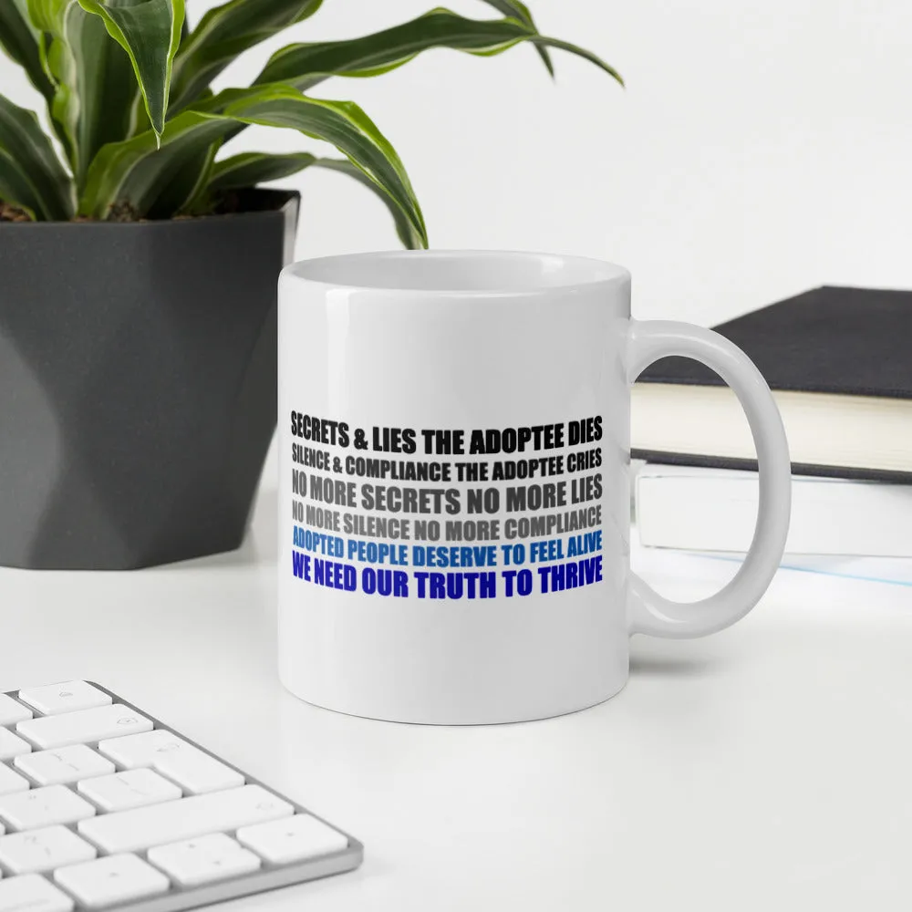 Secrets & Lies the Adoptee Dies Mug