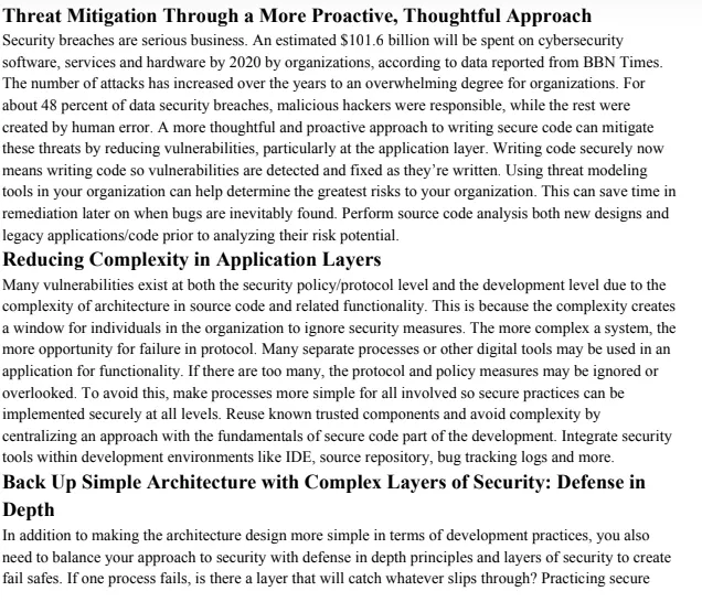 Secure Coding Principles Article
