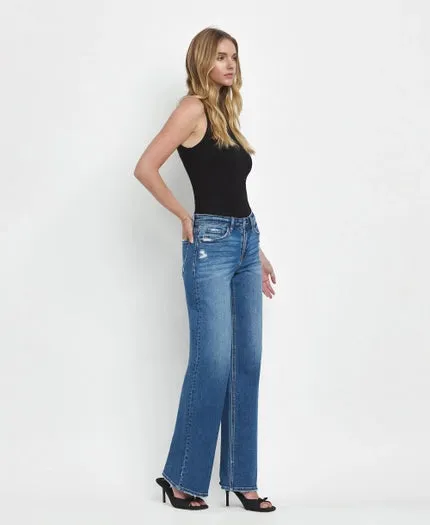 Secure Mid Rise Wide Leg Jeans