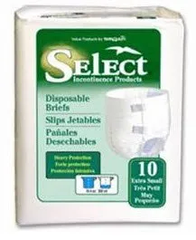 Select Brief, X-Small/ Youth, 18"-26" W/H, Capacity 10.4 fl oz, White, 100ct