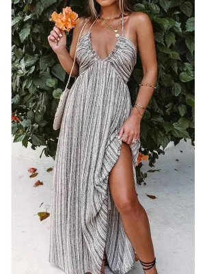 Sexy Renesmae Pocketed Halter Maxi Dress