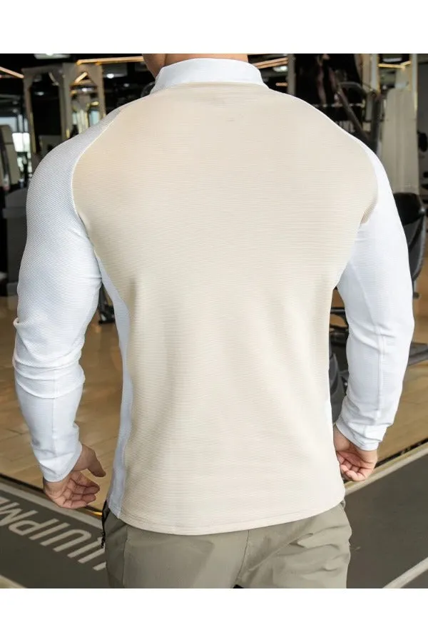 Shoulder Cut Quarter Zip Pullover Long Sleeve New